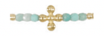 Amazonite Signature Cross Bliss Pattern 2.5mm Bracelet