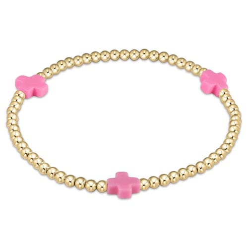 Enewton Signature Cross 3mm Bright Pink Bracelet