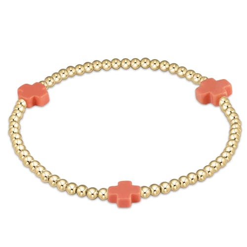 Signature Cross 3mm Coral Bracelet