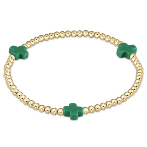 Enewton Signature Cross 3mm Emerald Bracelet
