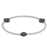 Signature Cross Sterling 2mm Charcoal Bracelet