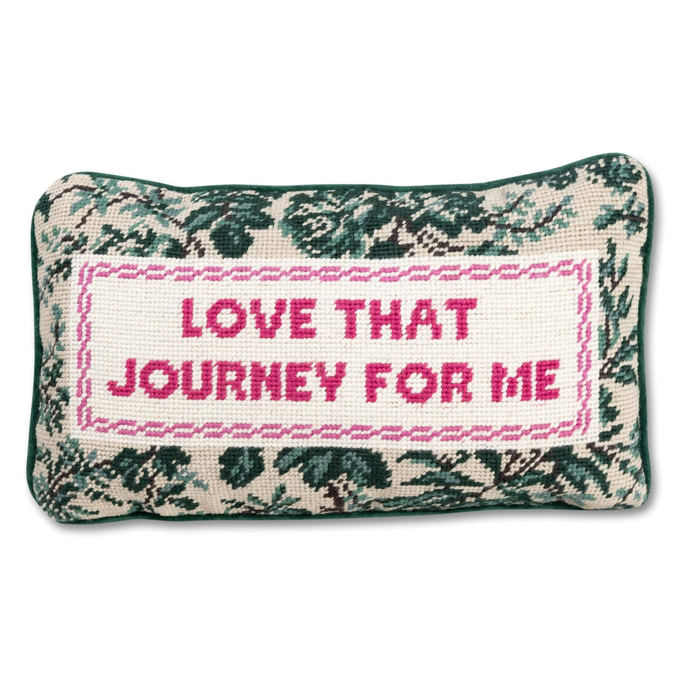 Furbish Love That Journey Needlepoint Pillow