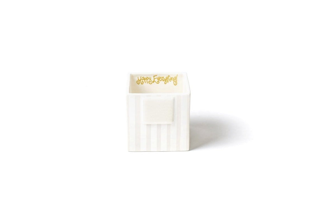 Happy Everything Mini Nesting Cube White Stripe