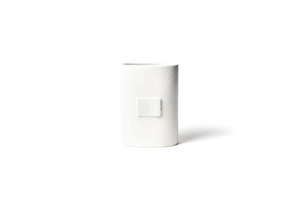 Happy Everything Mini Oval Vase White Small Dot