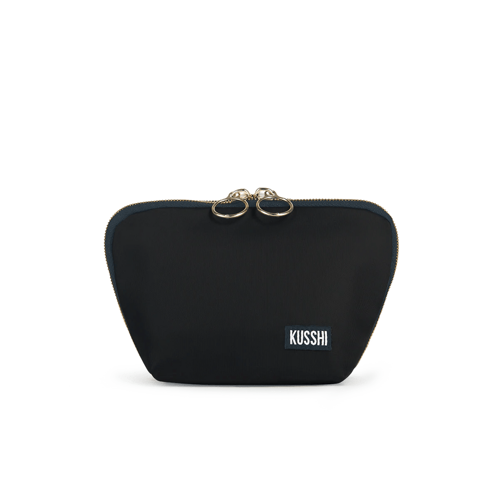 Kusshi Black & Teal Everyday Makeup Bag