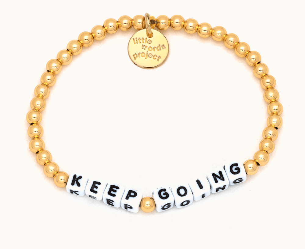Keep Going Gold Little Words Project Bracelet