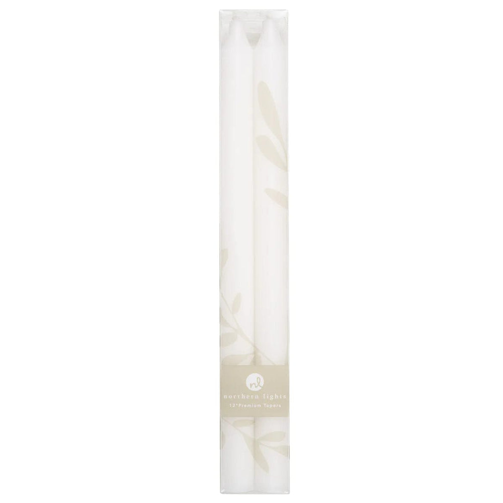 Northern Lights White 2pk Taper Candles