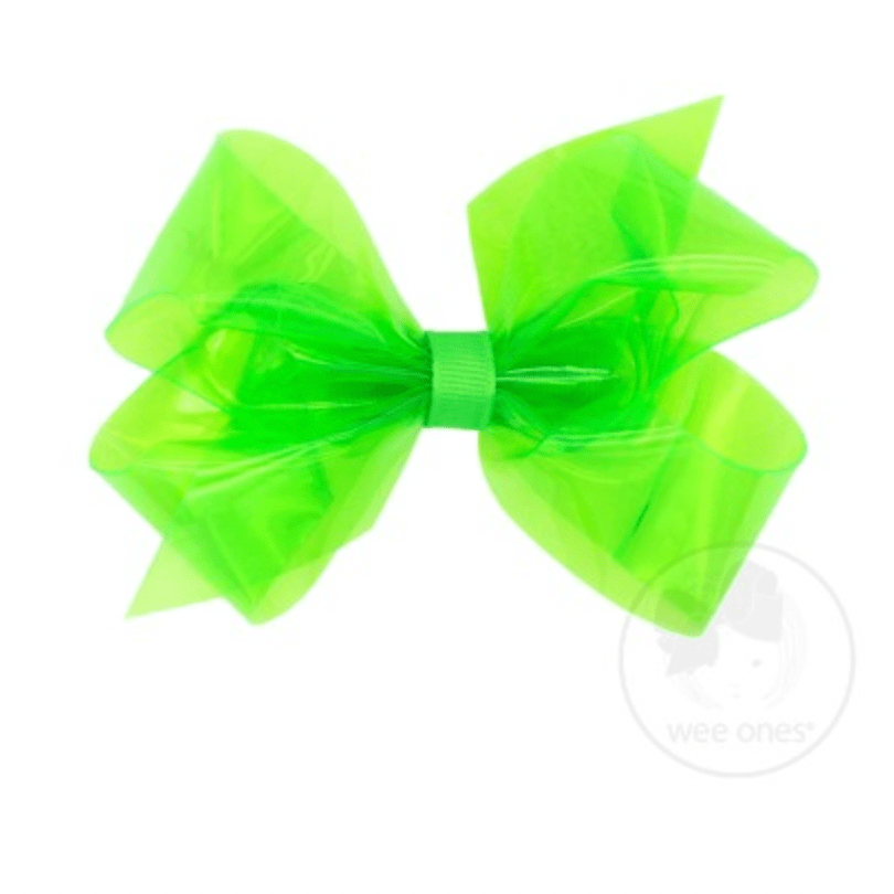 Wee Ones Neon Green Splash Medium Bow