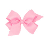 Wee Ones Pearl Pink Scallop Edge Medium Bow