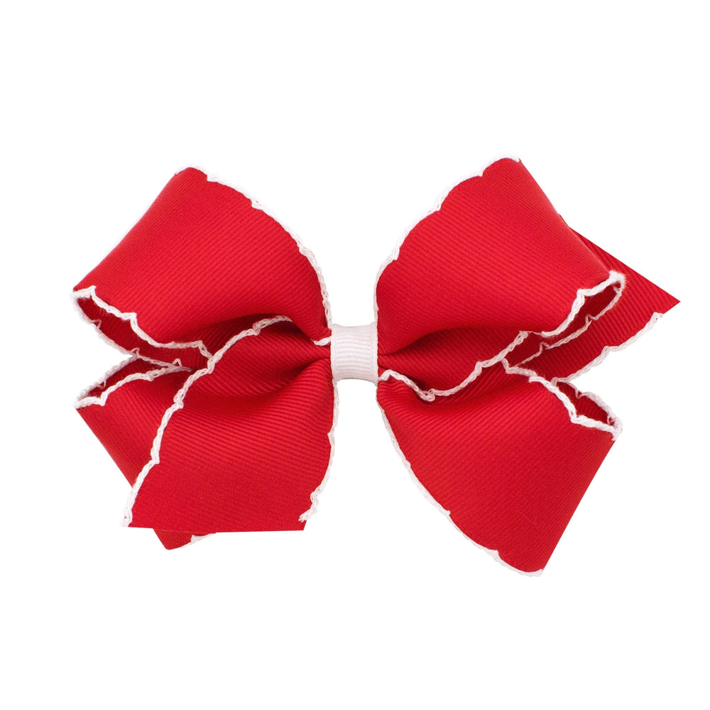 Wee Ones Red Moonstitch Medium Bow