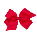Wee Ones Red Scallop Edge Medium Bow
