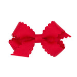 Wee Ones Red Scallop Edge Mini Bow